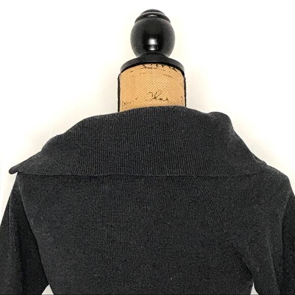 Calvin Klein Size Small Zippered Cowl Neck Rib Knit Sweater Dress Modest - Picture 3 of 8